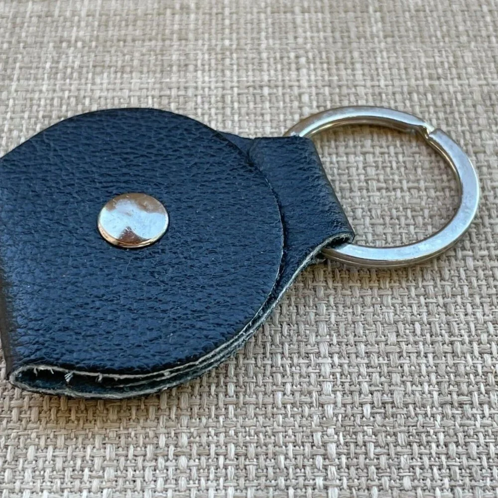 Key Chain Keys Holder Black Leather Keychain Keyring Key Fob New